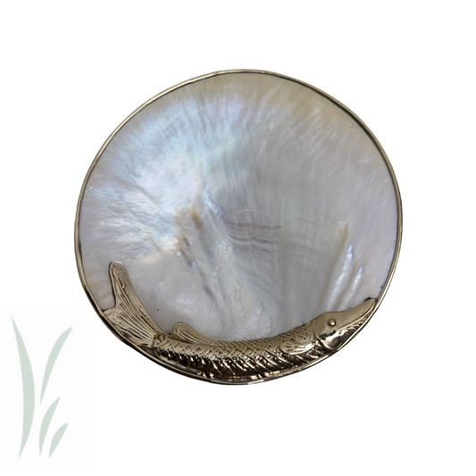 Mother of Pearl, Silver Serving Shell Dish
