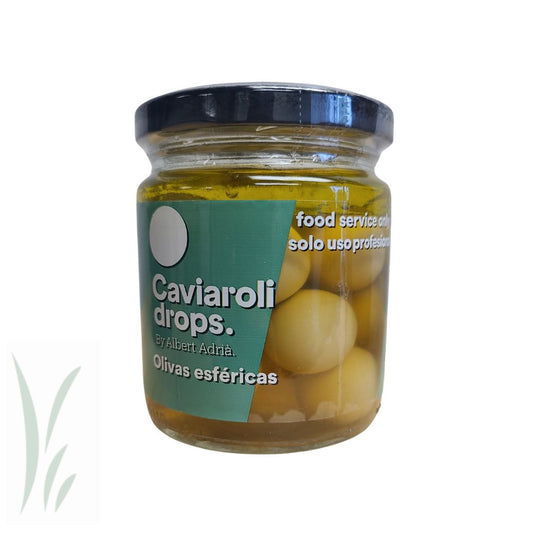 Spherical Green Olive EVOO Pearls, Caviaroli / 90 g Jar